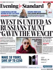 London Evening Standard (UK) Newspaper Front Page for 17 March 2018