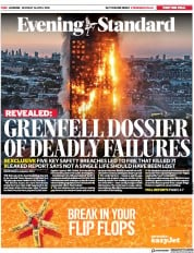 London Evening Standard (UK) Newspaper Front Page for 17 April 2018