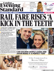 London Evening Standard (UK) Newspaper Front Page for 17 August 2016