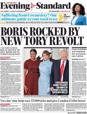 London Evening Standard Newspaper Front Page (UK) for 18 November 2020