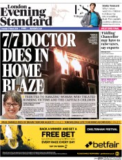 London Evening Standard (UK) Newspaper Front Page for 18 March 2016