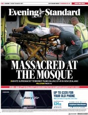 London Evening Standard (UK) Newspaper Front Page for 18 March 2019