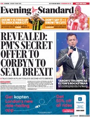 London Evening Standard (UK) Newspaper Front Page for 18 May 2019