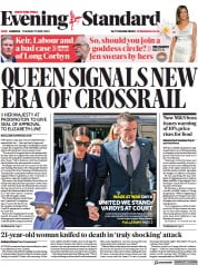London Evening Standard front page for 18 May 2022
