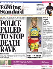 London Evening Standard (UK) Newspaper Front Page for 18 June 2014