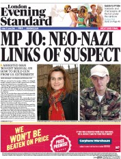 London Evening Standard (UK) Newspaper Front Page for 18 June 2016