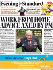 London Evening Standard (UK) Newspaper Front Page for 18 July 2020