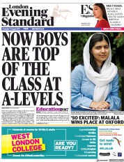 London Evening Standard (UK) Newspaper Front Page for 18 August 2017
