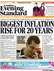 London Evening Standard Newspaper Front Page (UK) for 19 October 2011