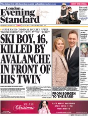London Evening Standard (UK) Newspaper Front Page for 19 December 2013