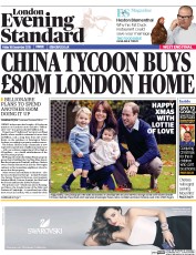 London Evening Standard (UK) Newspaper Front Page for 19 December 2015