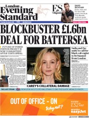 London Evening Standard (UK) Newspaper Front Page for 19 January 2018