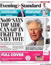 London Evening Standard (UK) Newspaper Front Page for 19 March 2019