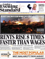 London Evening Standard (UK) Newspaper Front Page for 19 April 2013
