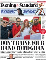 London Evening Standard (UK) Newspaper Front Page for 19 June 2018