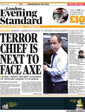 London Evening Standard Newspaper Front Page (UK) for 19 July 2011