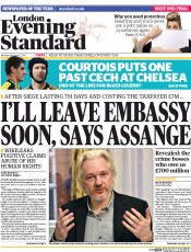 London Evening Standard (UK) Newspaper Front Page for 19 August 2014