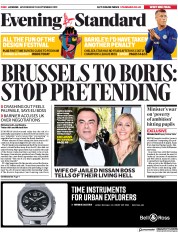 London Evening Standard (UK) Newspaper Front Page for 19 September 2019