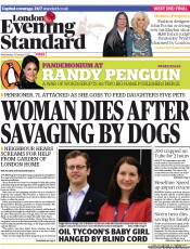 London Evening Standard Newspaper Front Page (UK) for 1 November 2012