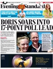 London Evening Standard (UK) Newspaper Front Page for 1 November 2019