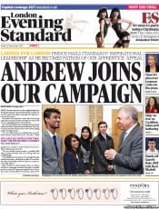 London Evening Standard (UK) Newspaper Front Page for 1 December 2012