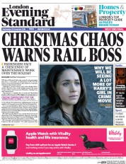 London Evening Standard (UK) Newspaper Front Page for 1 December 2016