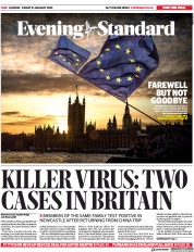 London Evening Standard (UK) Newspaper Front Page for 1 February 2020