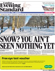 London Evening Standard (UK) Newspaper Front Page for 1 March 2018