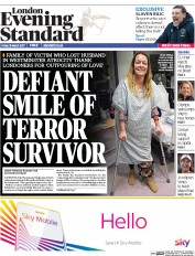 London Evening Standard (UK) Newspaper Front Page for 1 April 2017