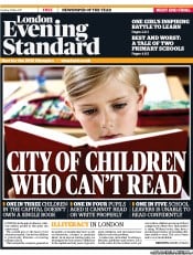 London Evening Standard (UK) Newspaper Front Page for 1 June 2011