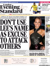 London Evening Standard (UK) Newspaper Front Page for 1 June 2013