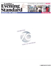 London Evening Standard (UK) Newspaper Front Page for 1 June 2016