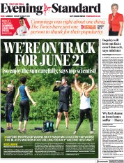 London Evening Standard (UK) Newspaper Front Page for 1 June 2021