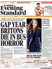 London Evening Standard Newspaper Front Page (UK) for 1 July 2011