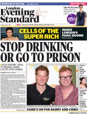 London Evening Standard (UK) Newspaper Front Page for 1 August 2014