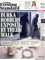 London Evening Standard (UK) Newspaper Front Page for 1 September 2015