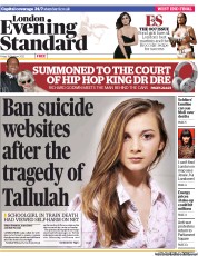 London Evening Standard (UK) Newspaper Front Page for 20 October 2012