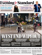 London Evening Standard (UK) Newspaper Front Page for 20 October 2020