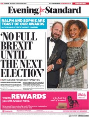 London Evening Standard (UK) Newspaper Front Page for 20 November 2018