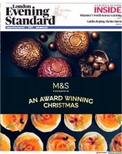 London Evening Standard (UK) Newspaper Front Page for 20 December 2017