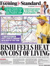 London Evening Standard front page for 20 May 2022