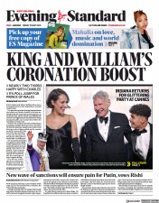 London Evening Standard front page for 20 May 2023