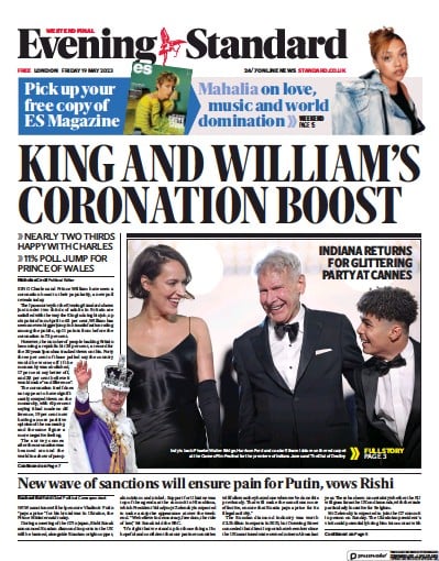 London Evening Standard Newspaper Front Page (UK) for 20 May 2023