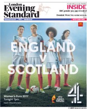 London Evening Standard (UK) Newspaper Front Page for 20 July 2017