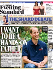 London Evening Standard (UK) Newspaper Front Page for 20 August 2013