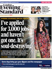 London Evening Standard (UK) Newspaper Front Page for 20 September 2012