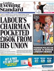 London Evening Standard (UK) Newspaper Front Page for 21 October 2017