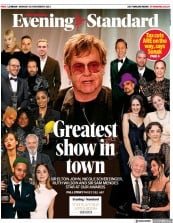 London Evening Standard front page for 21 November 2023