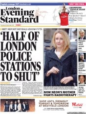 London Evening Standard Newspaper Front Page (UK) for 21 December 2012