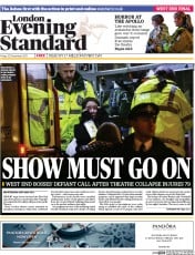 London Evening Standard Newspaper Front Page (UK) for 21 December 2013